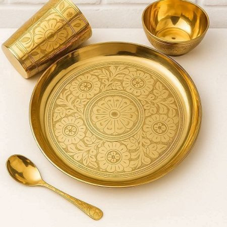Brass Nokshi Thala Bati Glass Set