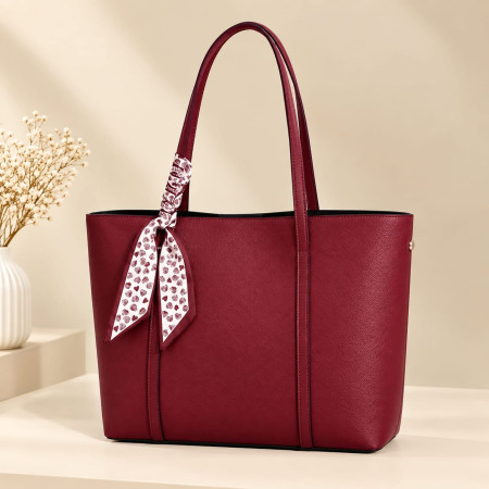 Tote Bag Womens Shoulder Bag Fashion(Red Maroon)